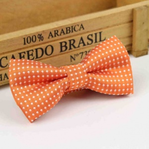 Boys Orange Polka Dot Bow Tie with Adjustable Strap